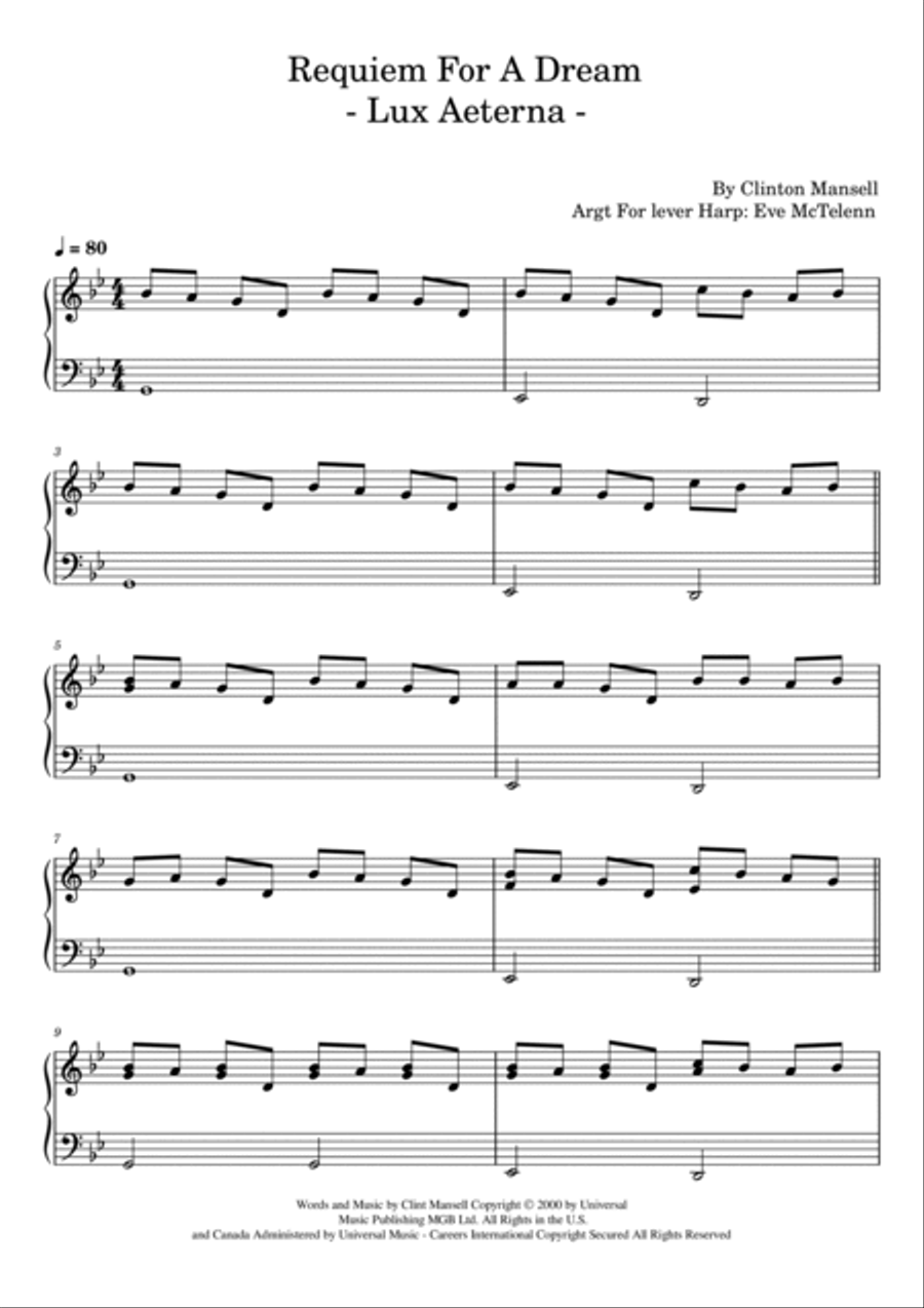 Requiem For A Dream Harp scores gallery preview page 4
