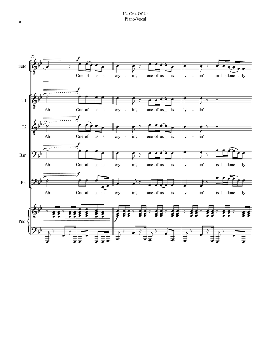 One Of Us One Of Us TTBB scores gallery preview page 6