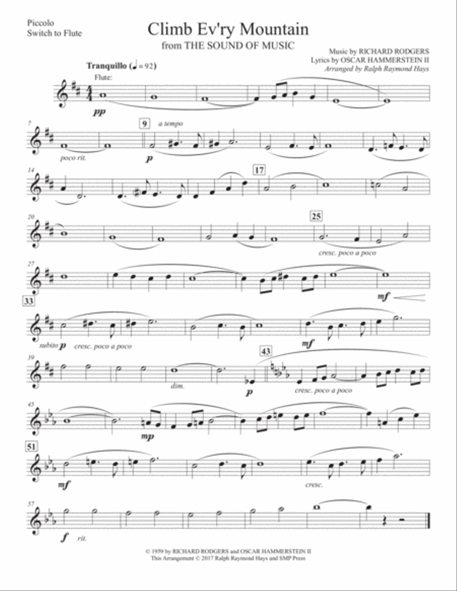 Climb Ev'ry Mountain Flute Choir scores gallery preview page 4