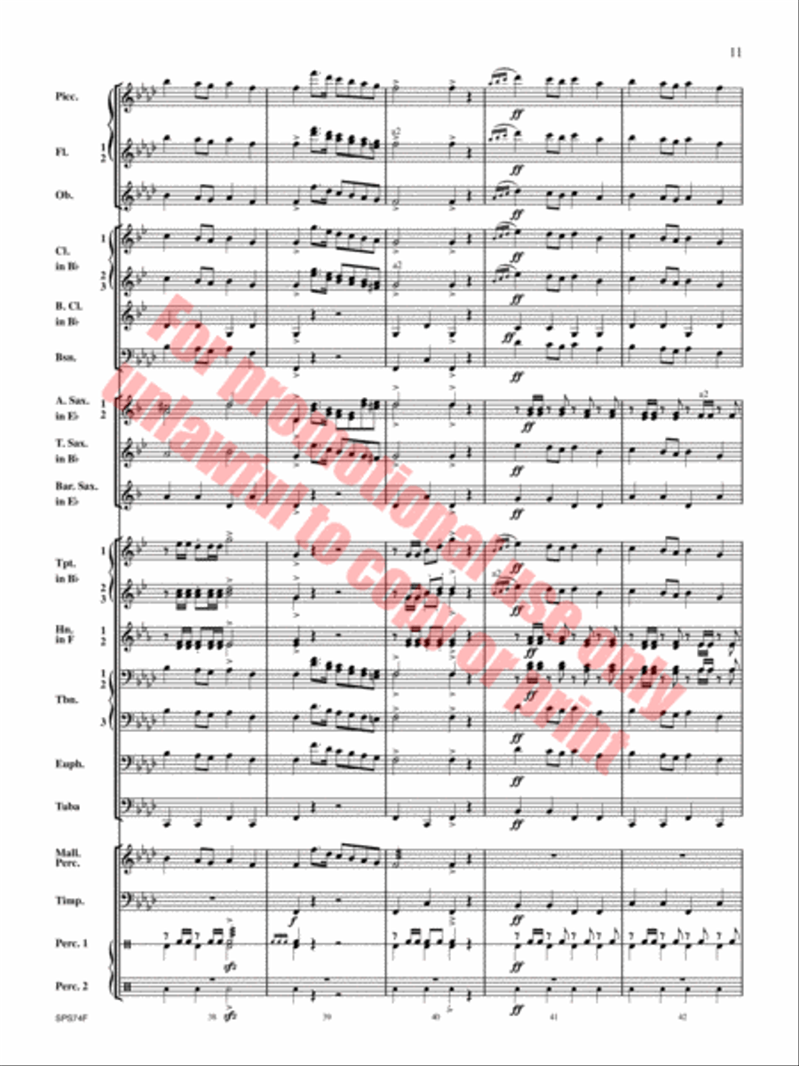 Courage of the Cossacks Concert Band scores gallery preview page 12