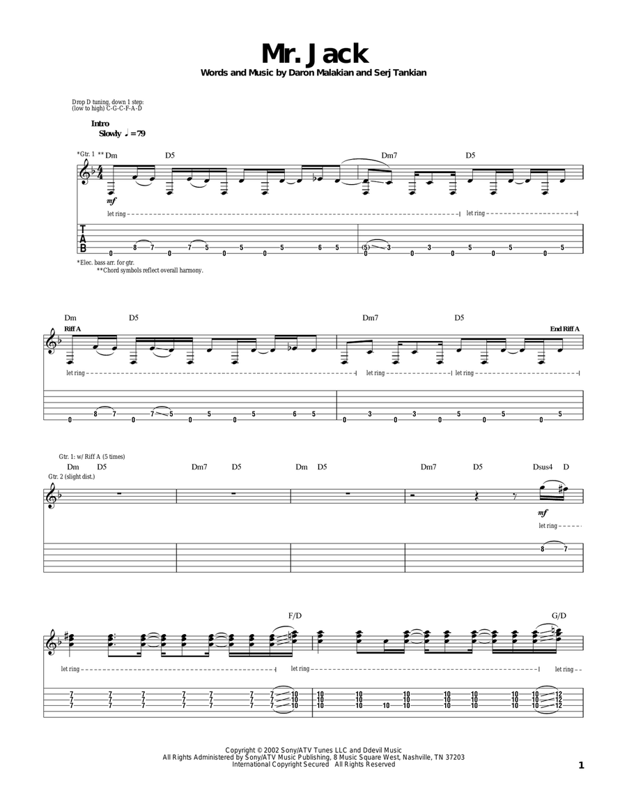 Mr. Jack Electric Guitar scores gallery preview page 1