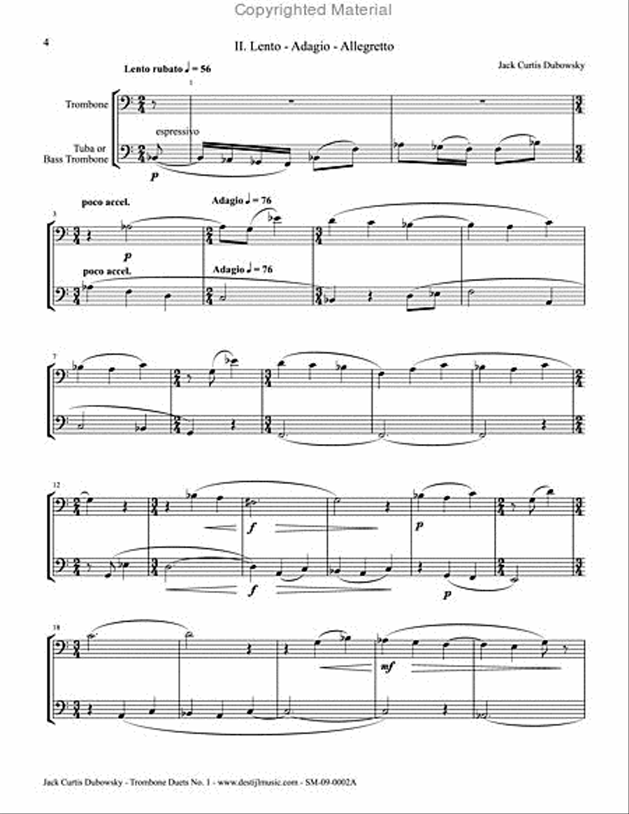 Trombone Duets No. 1 Brass Duet scores gallery preview page 3