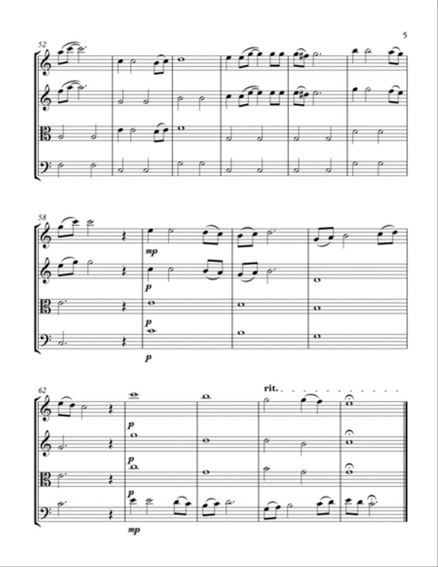 Tomar Holo Shuru String Quartet scores gallery preview page 5