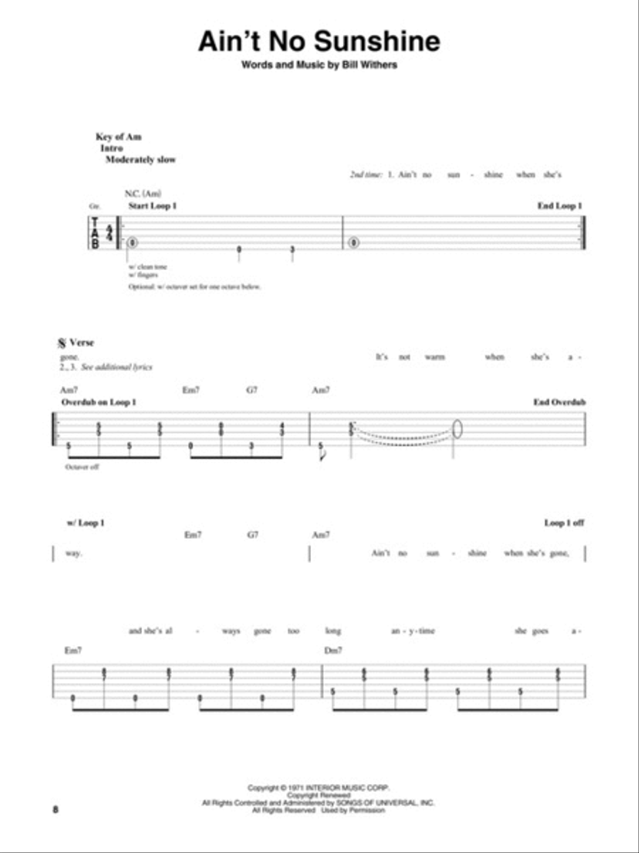 Looper Pedal Songbook Guitar Tablature scores gallery preview page 4