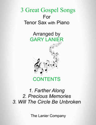 3 GREAT GOSPEL SONGS (for Tenor Sax with Piano - Instrument Part included)