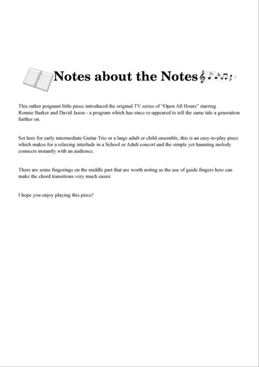 Open All Hours Guitar Ensemble scores gallery preview page 3