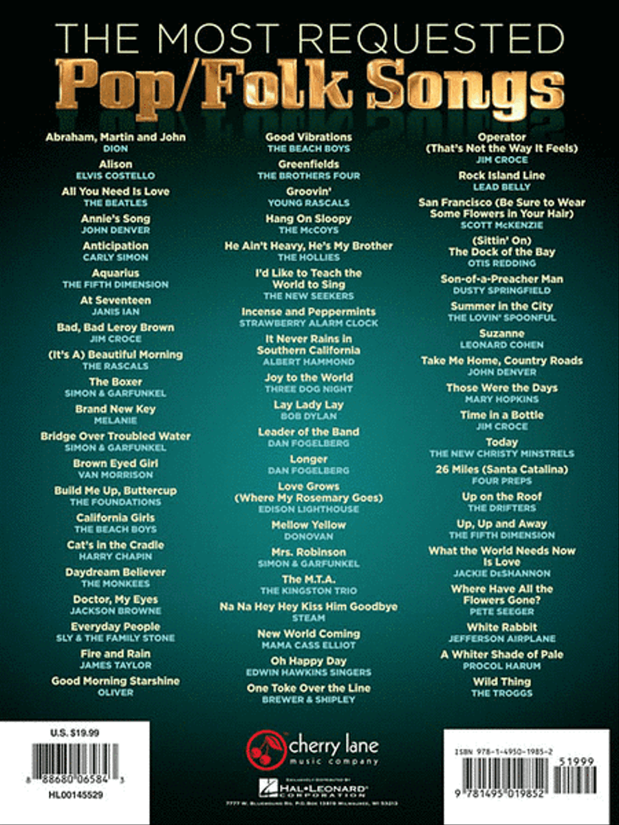 The Most Requested Pop/Folk Songs Piano, Vocal, Guitar scores gallery preview page 2