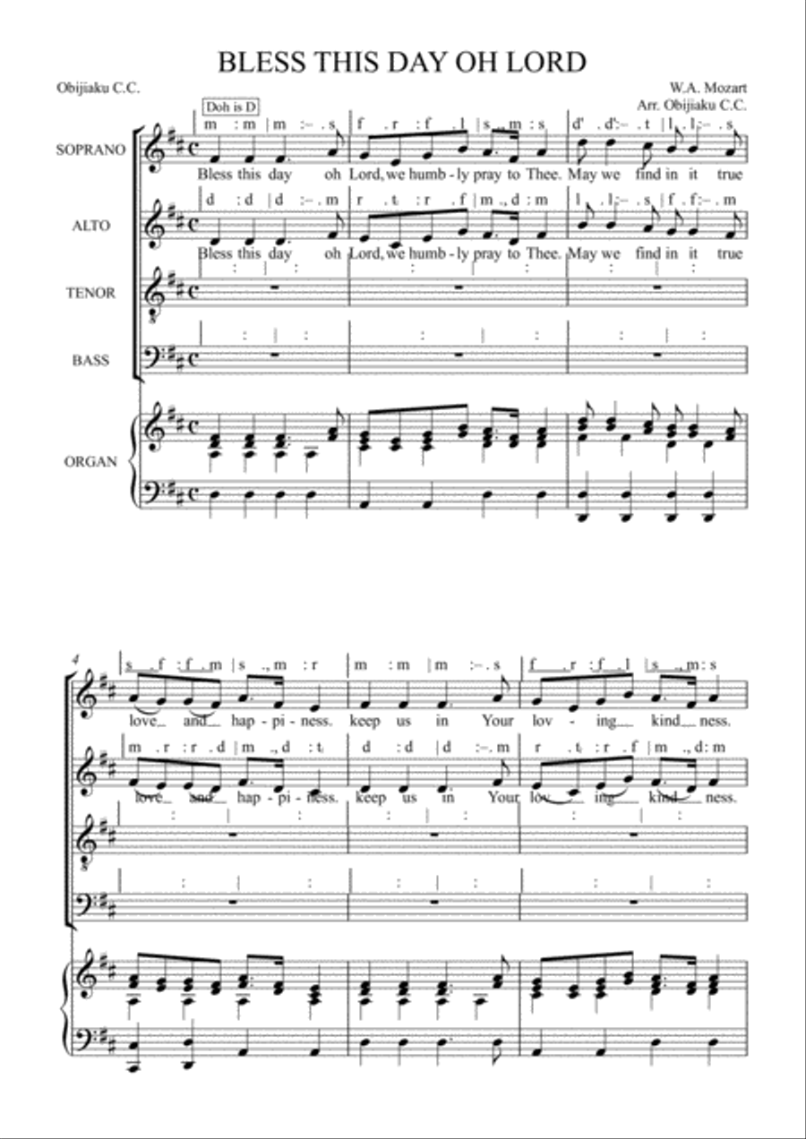 Bless this day Choir scores gallery preview page 1