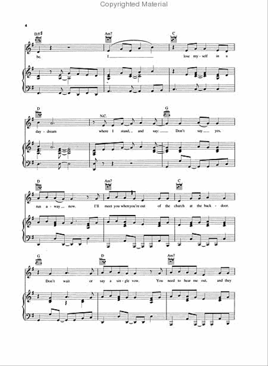 Speak Now Speak Now Piano, Vocal, Guitar scores gallery preview page 3
