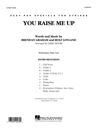 Book cover for You Raise Me Up (arr. Larry Moore) - Full Score