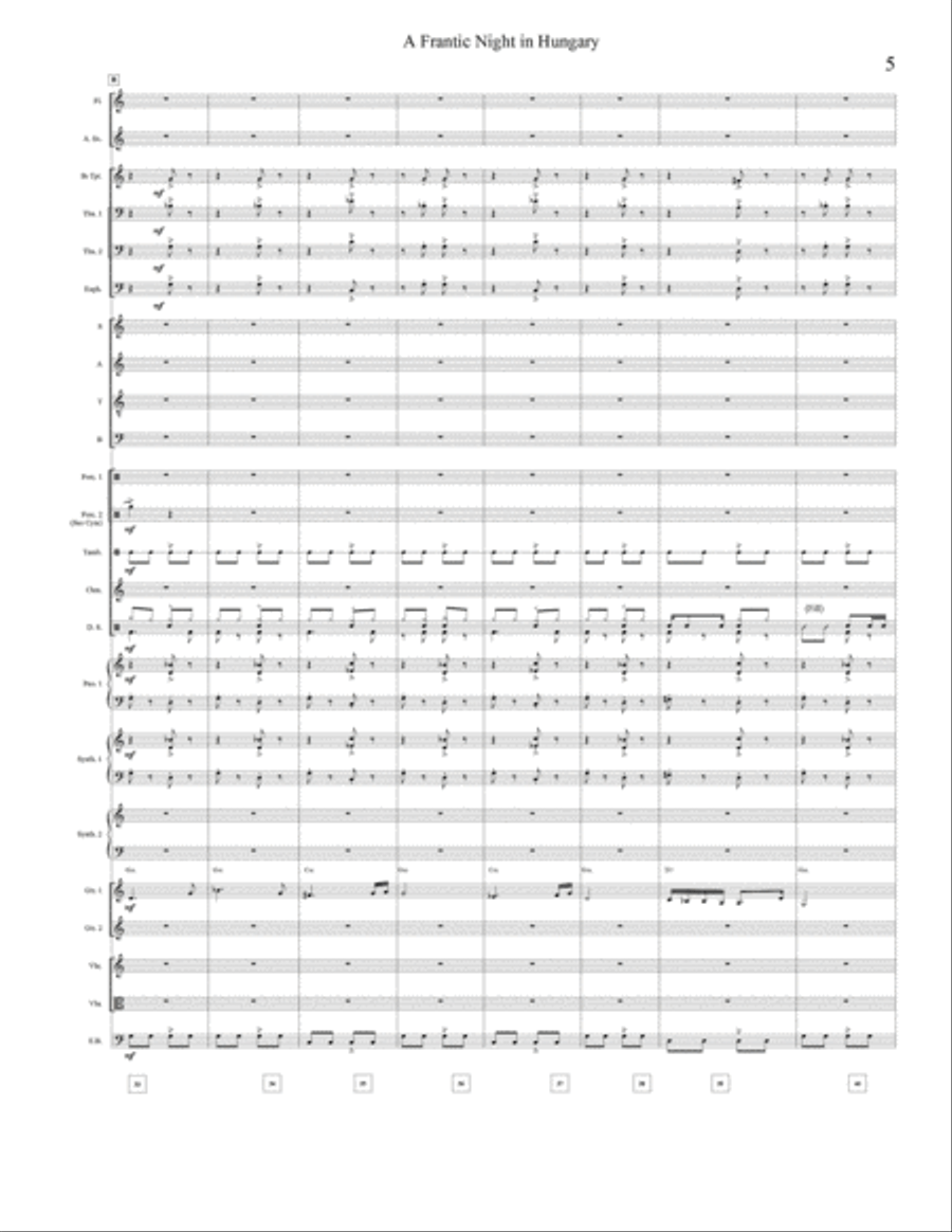 A Frantic Night In Hungary (from Hungarian Dance No. 5) Concert Band scores gallery preview page 5