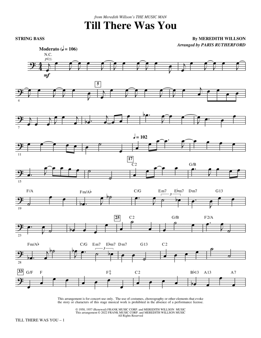 Till There Was You (from The Music Man) (arr. Paris Rutherford) - Bass Choir scores gallery preview page 1