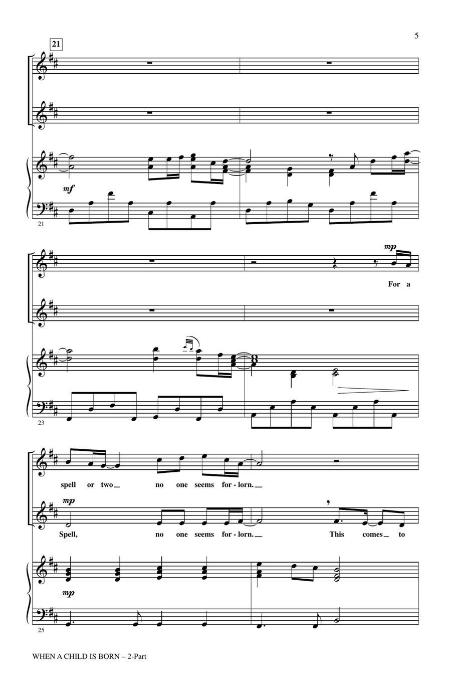 When A Child Is Born (Soleado) (arr. Audrey Snyder) 2-Part scores gallery preview page 4