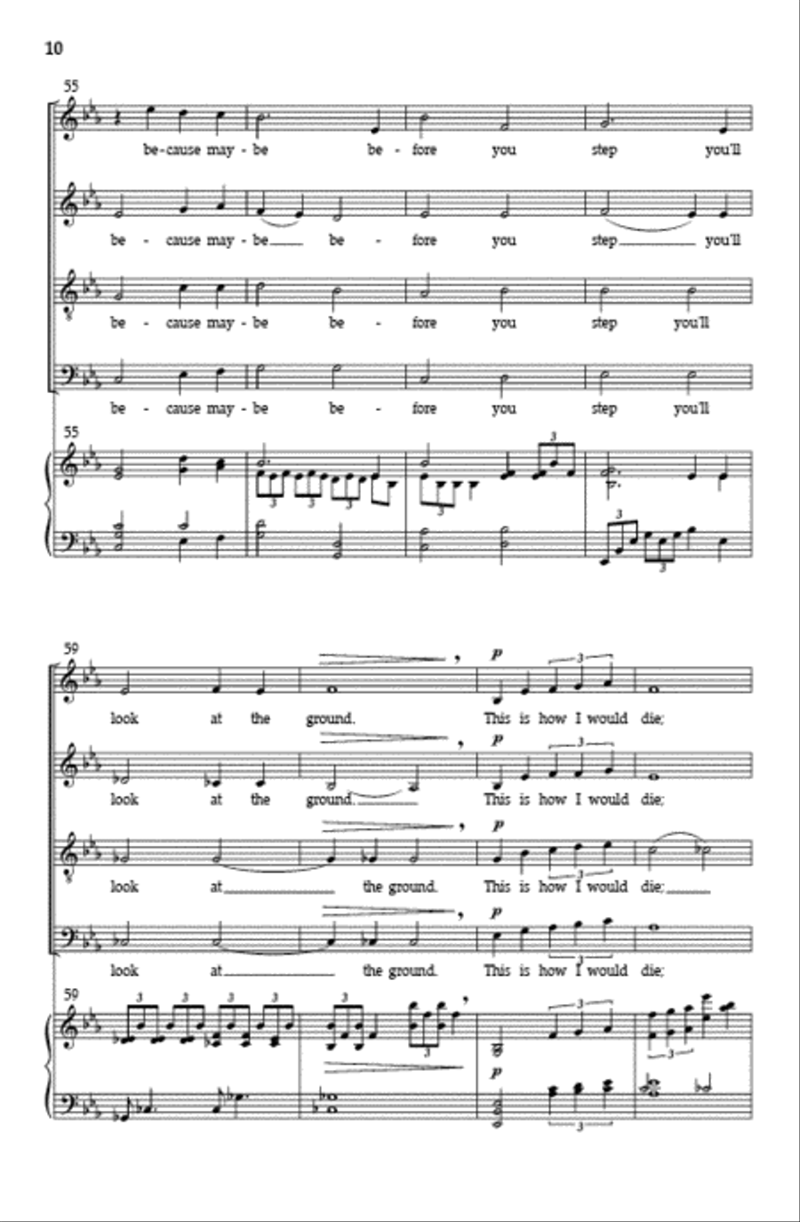 Where Your Bare Foot Walks (SATB) Divisi scores gallery preview page 9