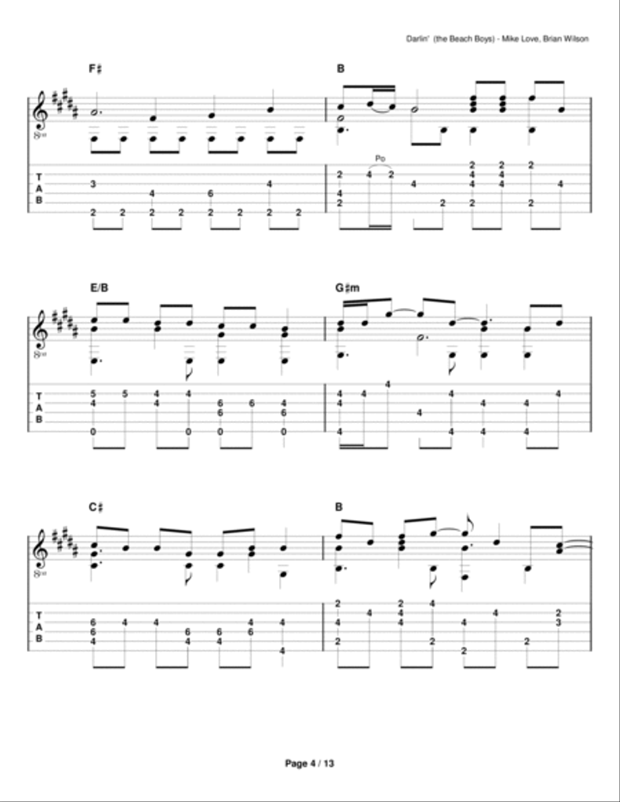 Darlin' Electric Guitar scores gallery preview page 4