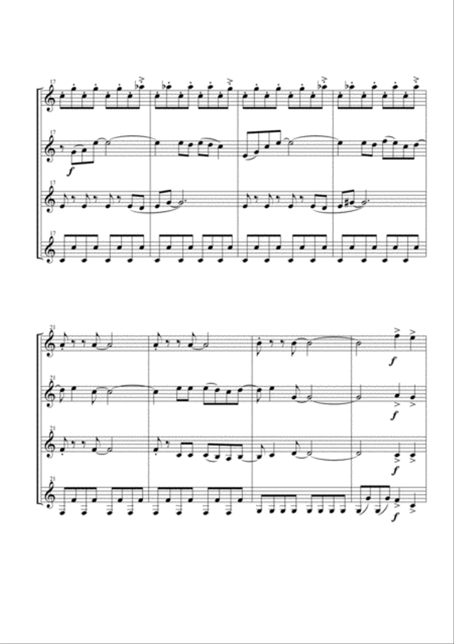 Mamma Mia Woodwind Quartet scores gallery preview page 3