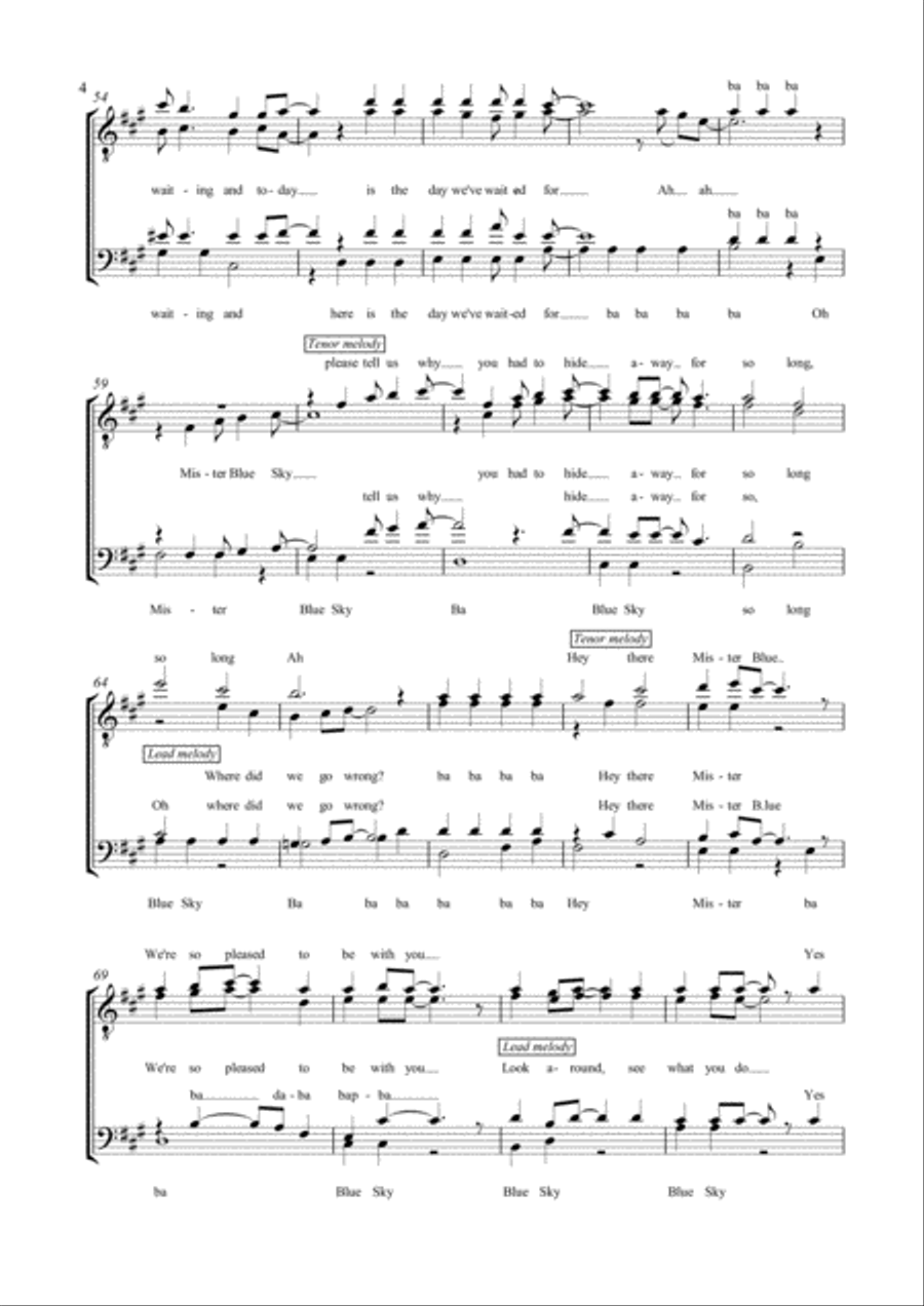 Mr. Blue Sky 4-Part scores gallery preview page 4