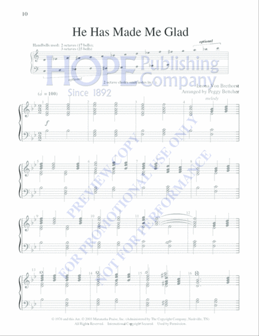 Easy to Ring Praise and Worship 3-Octaves scores gallery preview page 12