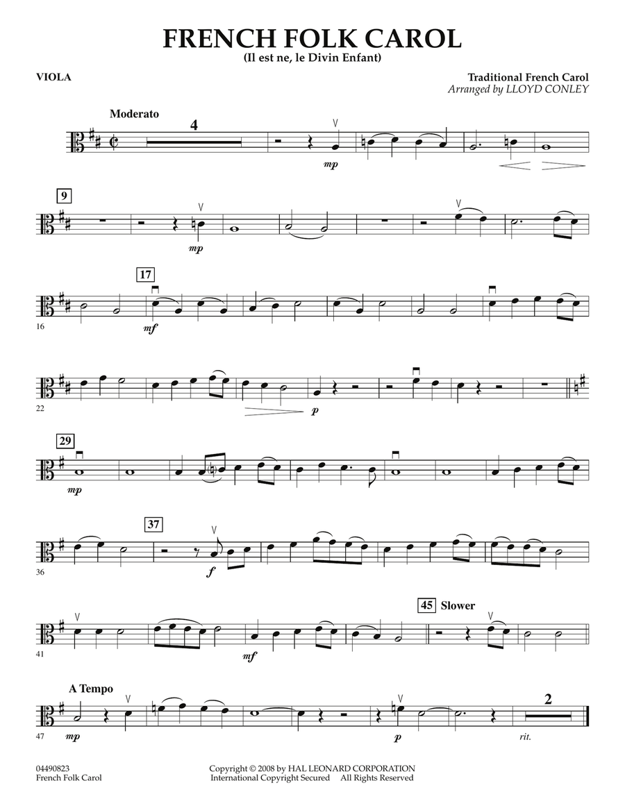 French Folk Carol - Viola Orchestra scores gallery preview page 1