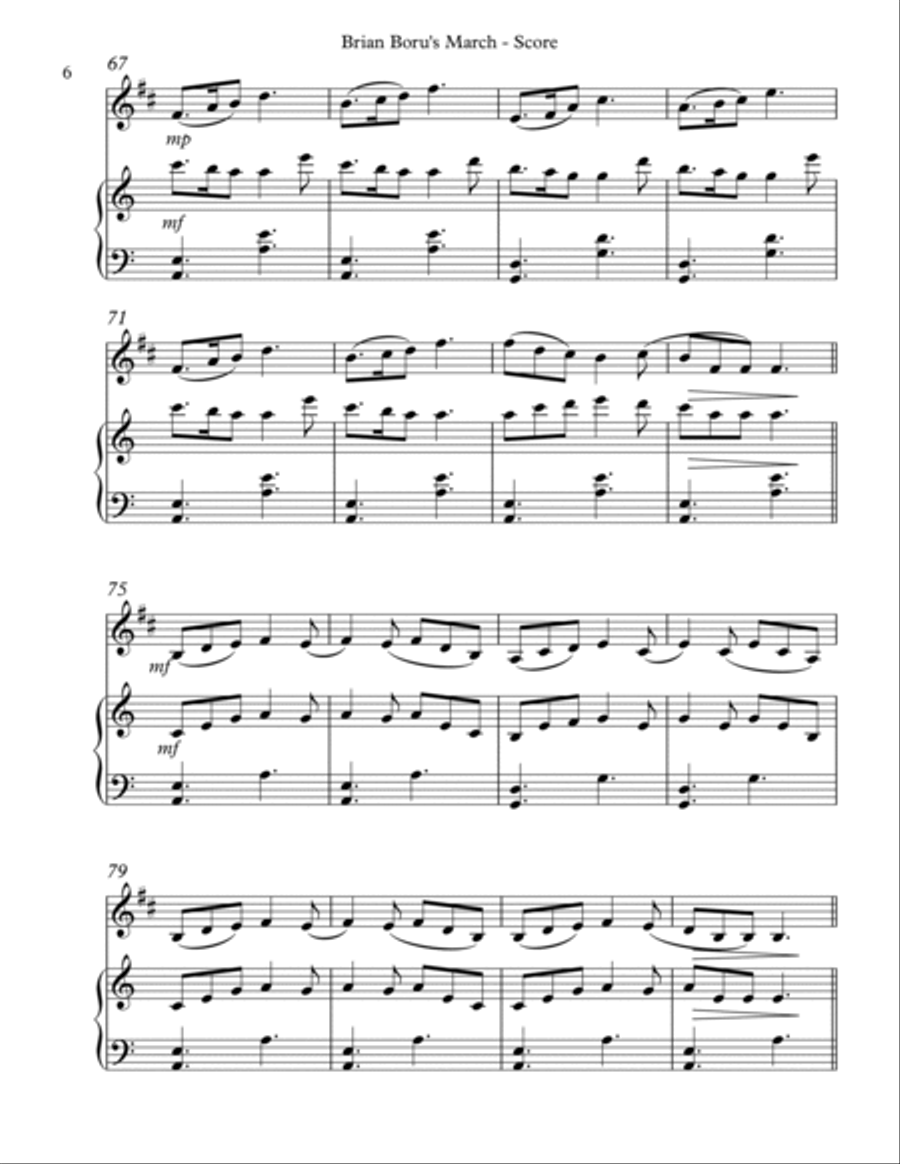 Brian Boru’s March, Duet for Bb Clarinet and Harp B-Flat Clarinet scores gallery preview page 6