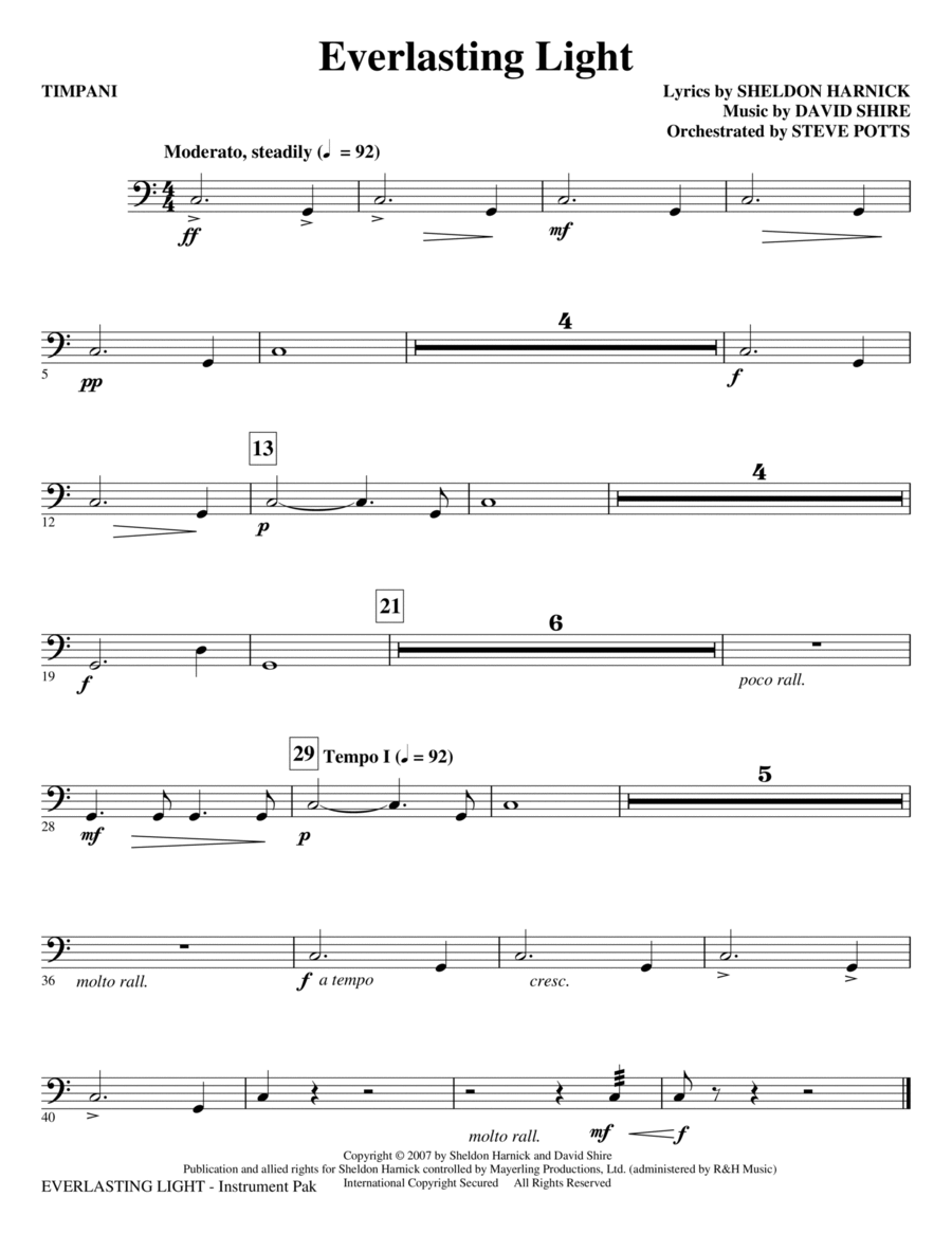 Everlasting Light - Timpani Choir scores gallery preview page 1