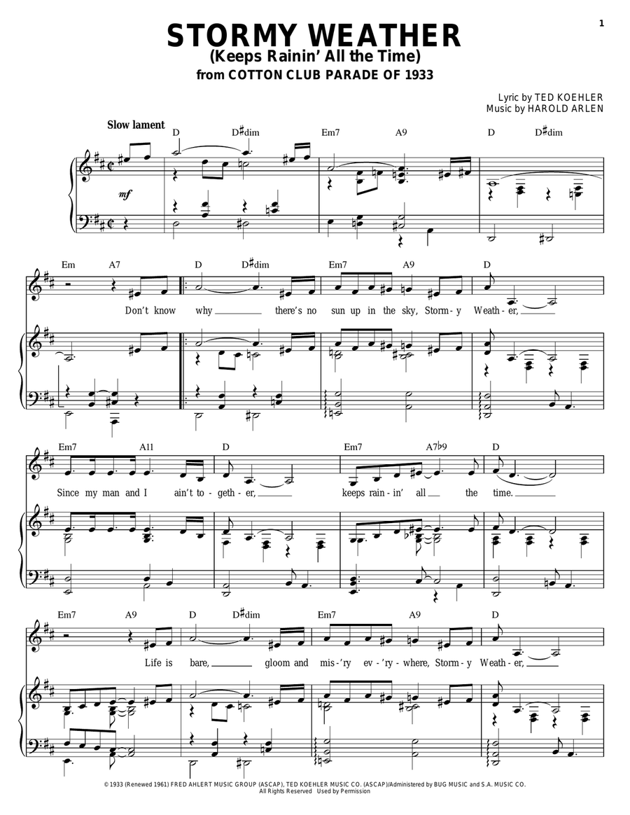 Stormy Weather (Keeps Rainin' All The Time) Guitar scores gallery preview page 1