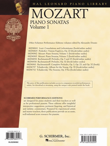 Piano Sonatas, Volume 1 – Schirmer Performance Editions