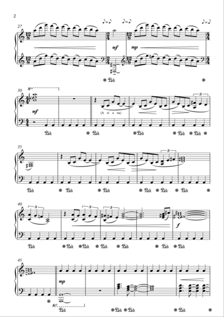 A is for Ariana Piano Solo scores gallery preview page 2