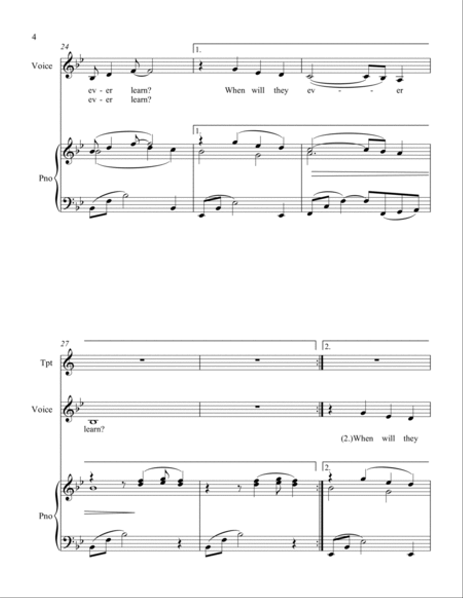Where Have All The Flowers Gone? Unison Choir scores gallery preview page 4