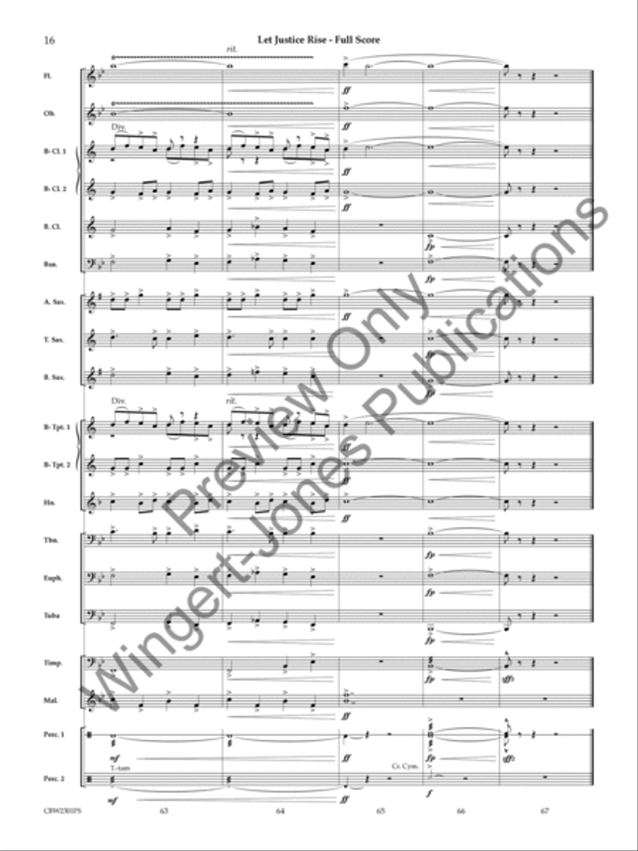 Let Justice Rise Concert Band scores gallery preview page 17