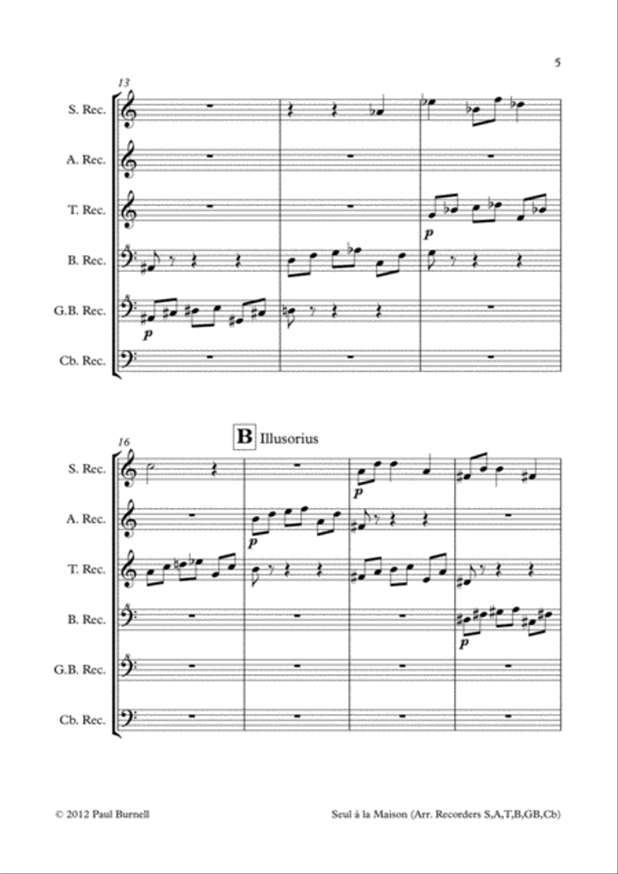 Seul à la Maison Recorder scores gallery preview page 5