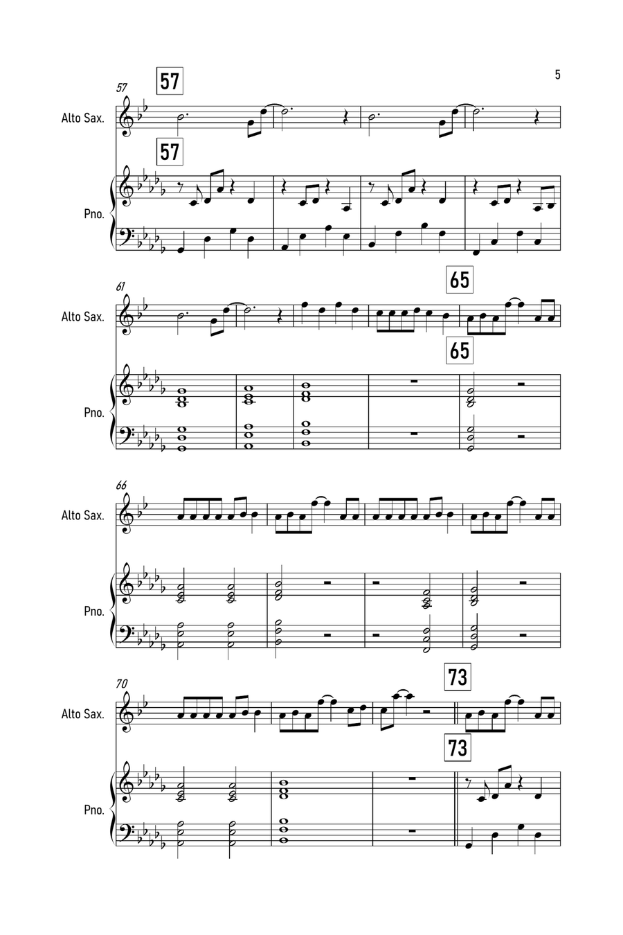 Stay Stay Alto Saxophone scores gallery preview page 5