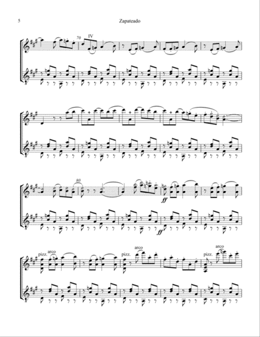 Zapateado Op. 23 No. 6 for violin and guitar Zapateado Op. 23 No. 6 for violin and guitar String Duet scores gallery preview page 6