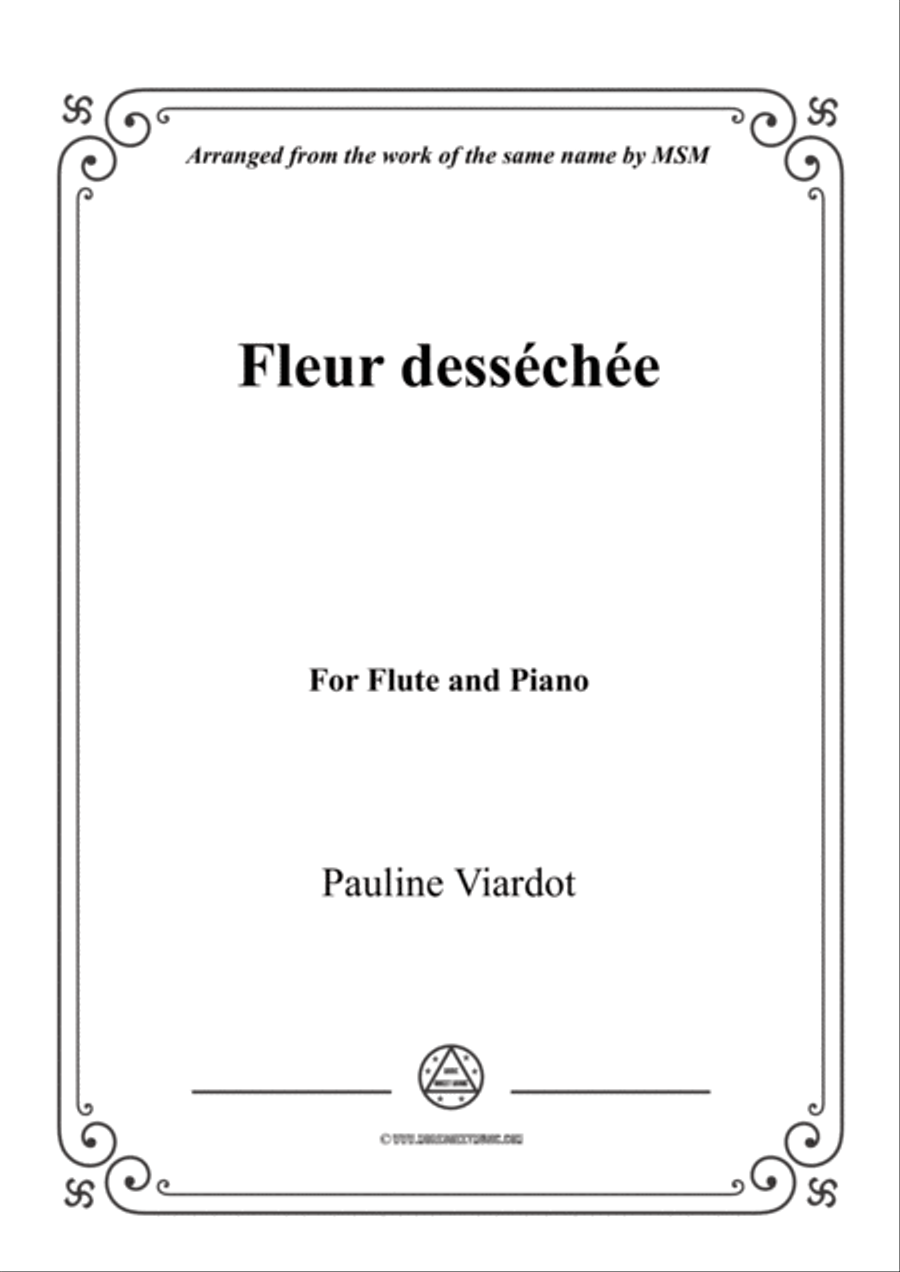 Viardot-Fleur desséchée, for Flute and Piano Flute Solo scores gallery preview page 1