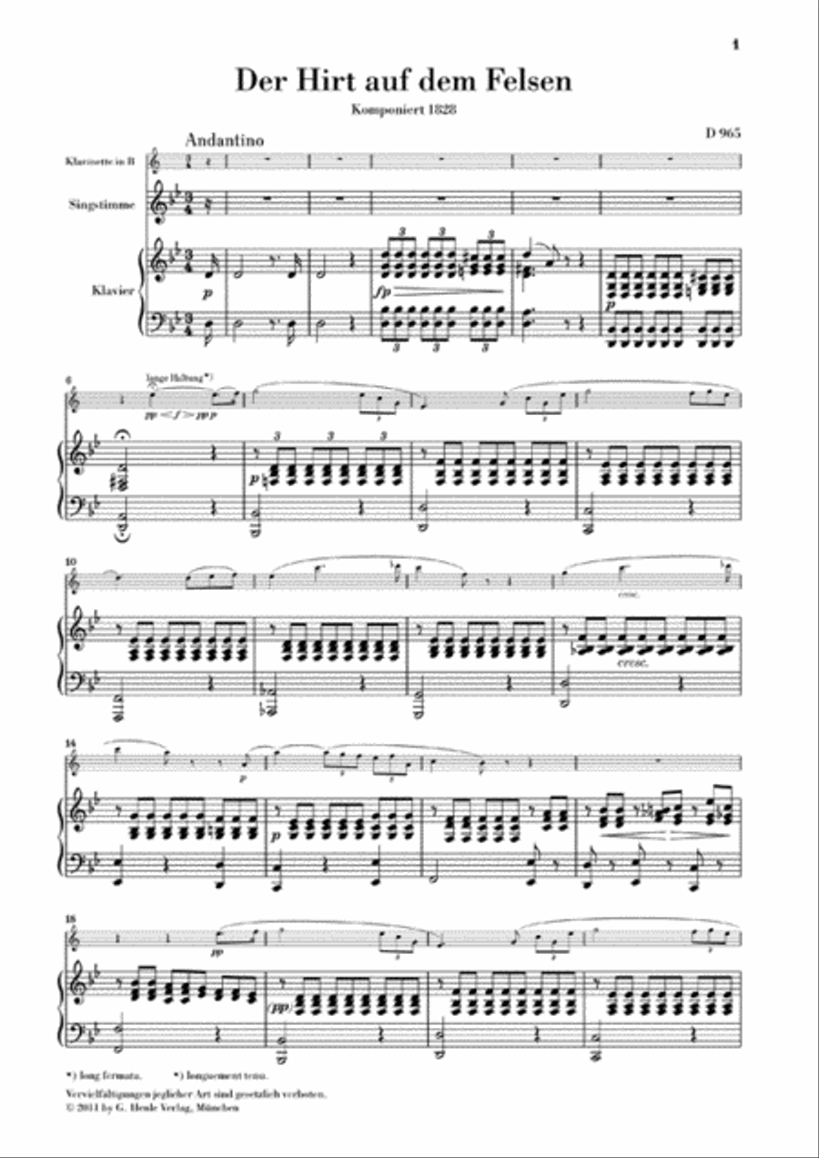 The Shepherd on the Rock, D. 965 Clarinet scores gallery preview page 2