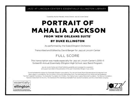 Portrait of Mahalia Jackson (from New Orleans Suite)