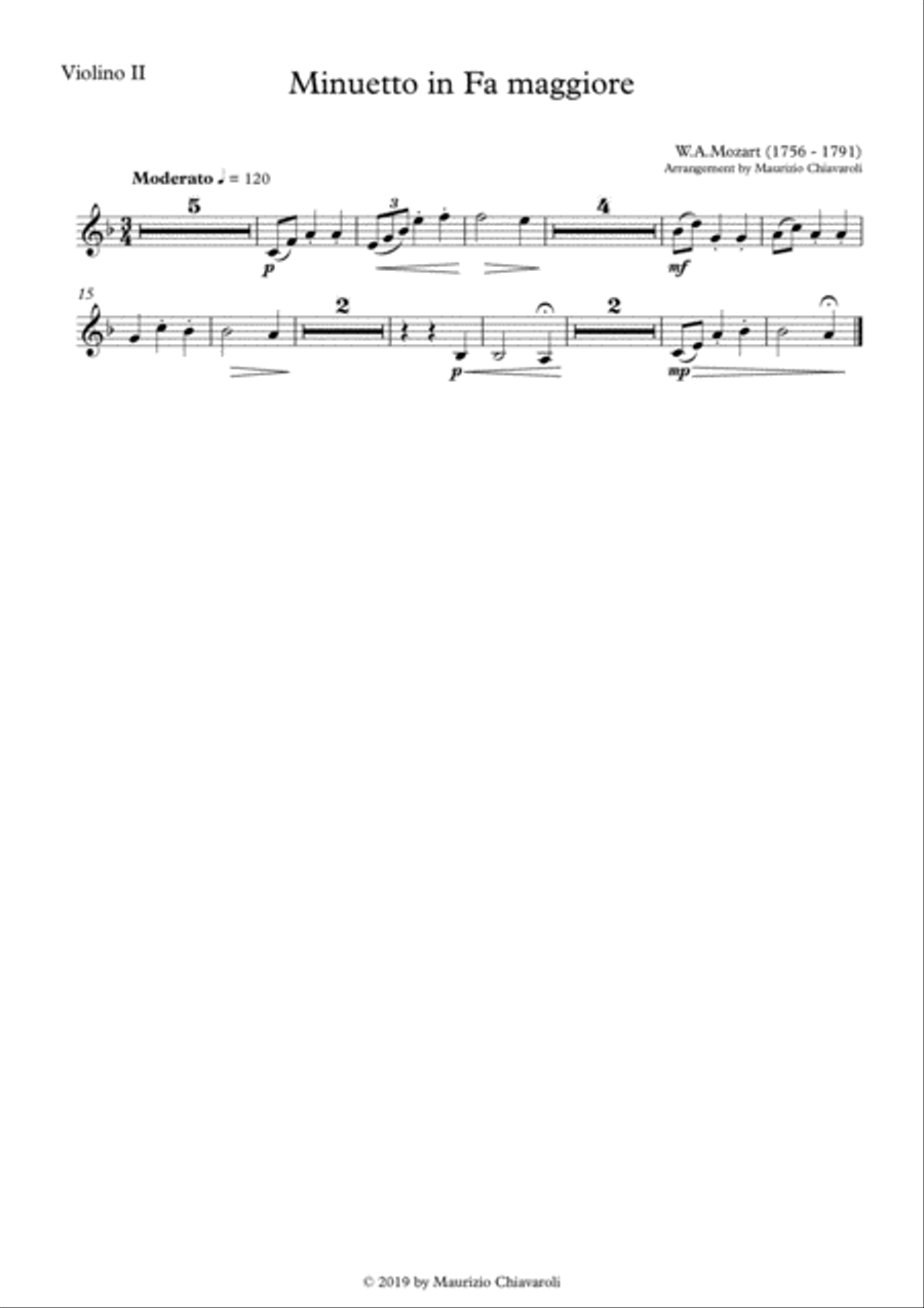 Minuetto in Fa maggiore String Orchestra scores gallery preview page 5