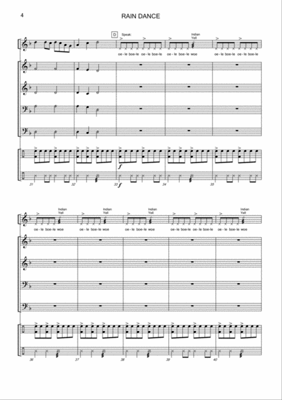 Rain Dance Rain Dance Fanfare Band scores gallery preview page 6