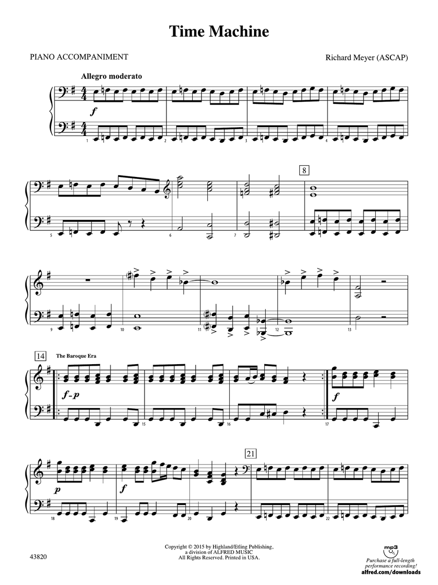Time Machine: Piano Accompaniment