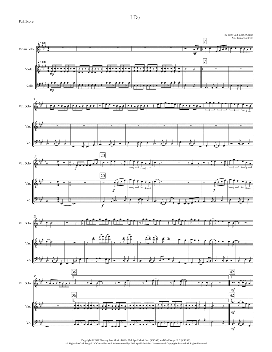 I Do String Trio scores gallery preview page 1