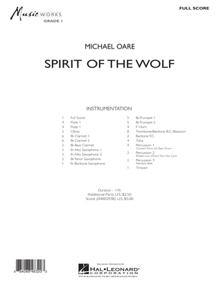 Book cover for Spirit Of The Wolf - Full Score