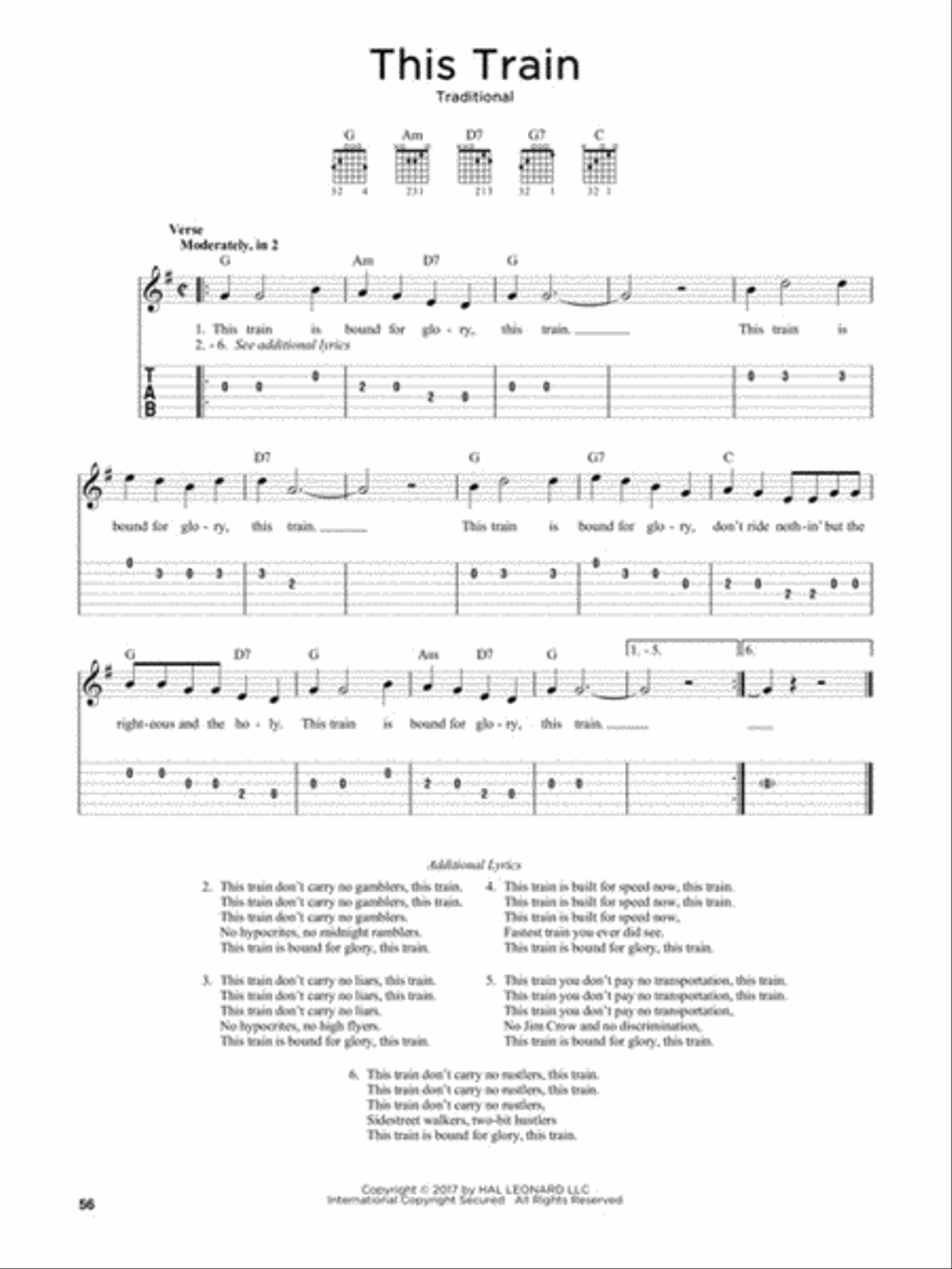 First 50 Folk Songs You Should Play on Guitar Acoustic Guitar scores gallery preview page 5