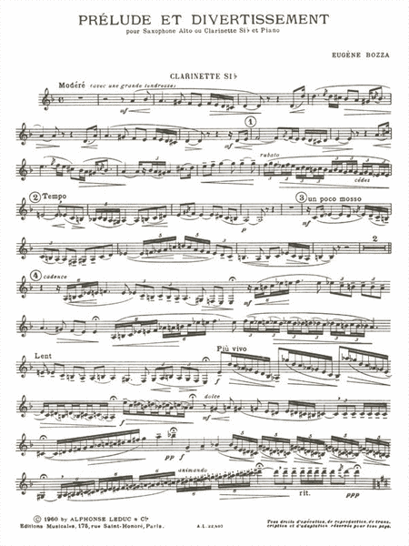 Prelude Et Divertissement (saxophone-alto & Piano)