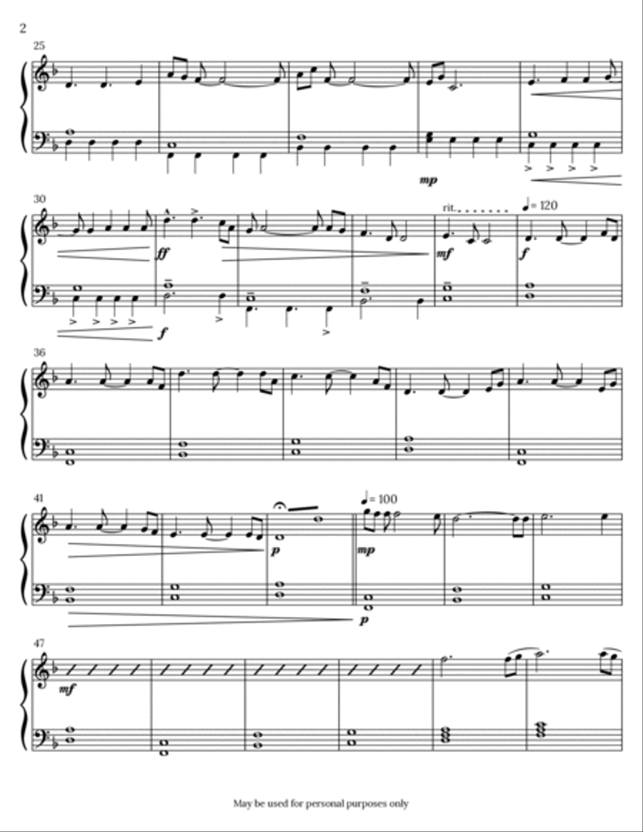 Sunrise Piano Solo scores gallery preview page 2
