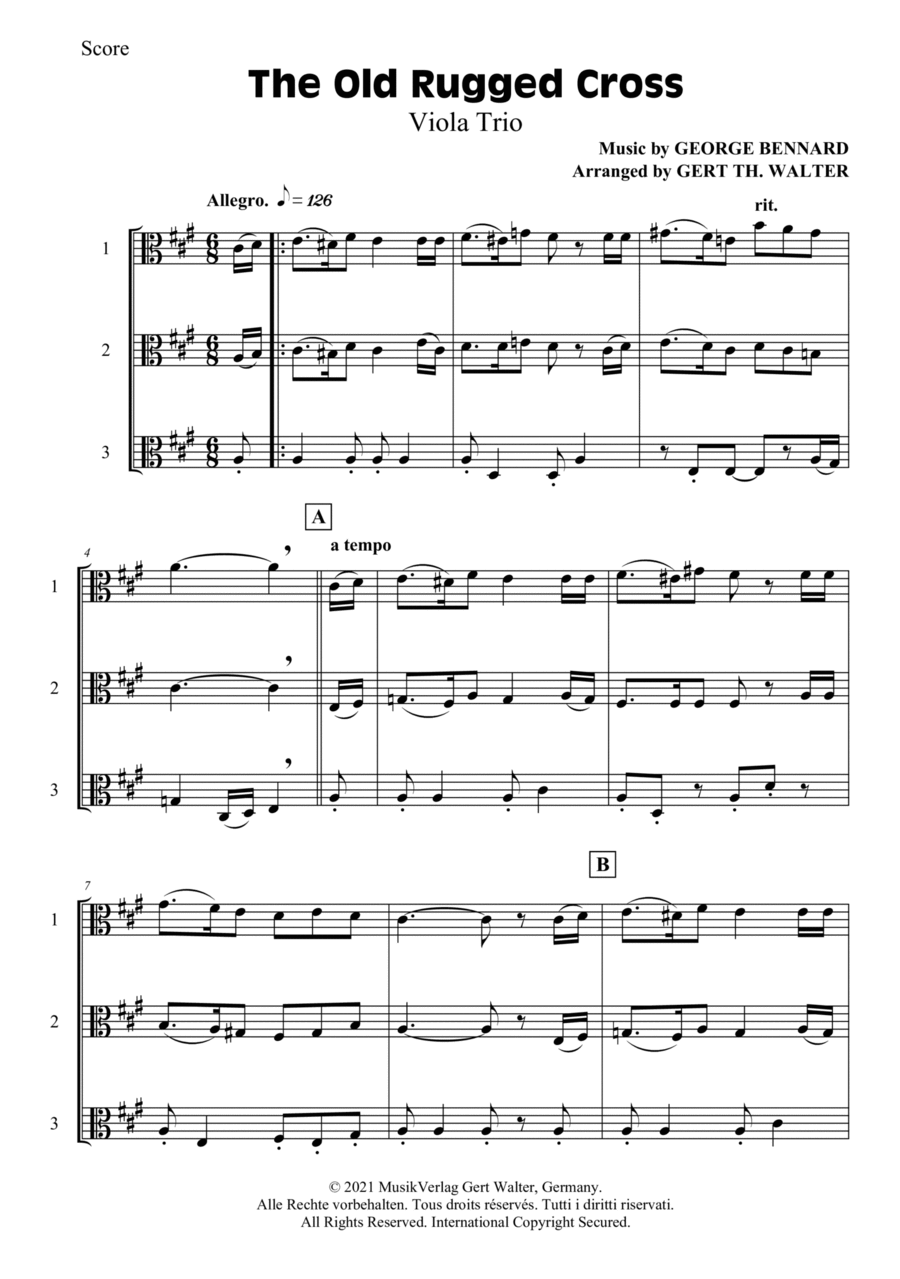 The Old Rugged Cross The Old Rugged Cross Viola Solo scores gallery preview page 1