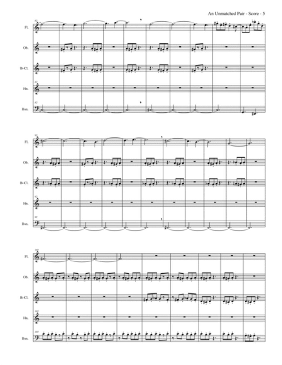 An Unmatched Pair An Unmatched Pair Woodwind Quintet scores gallery preview page 6