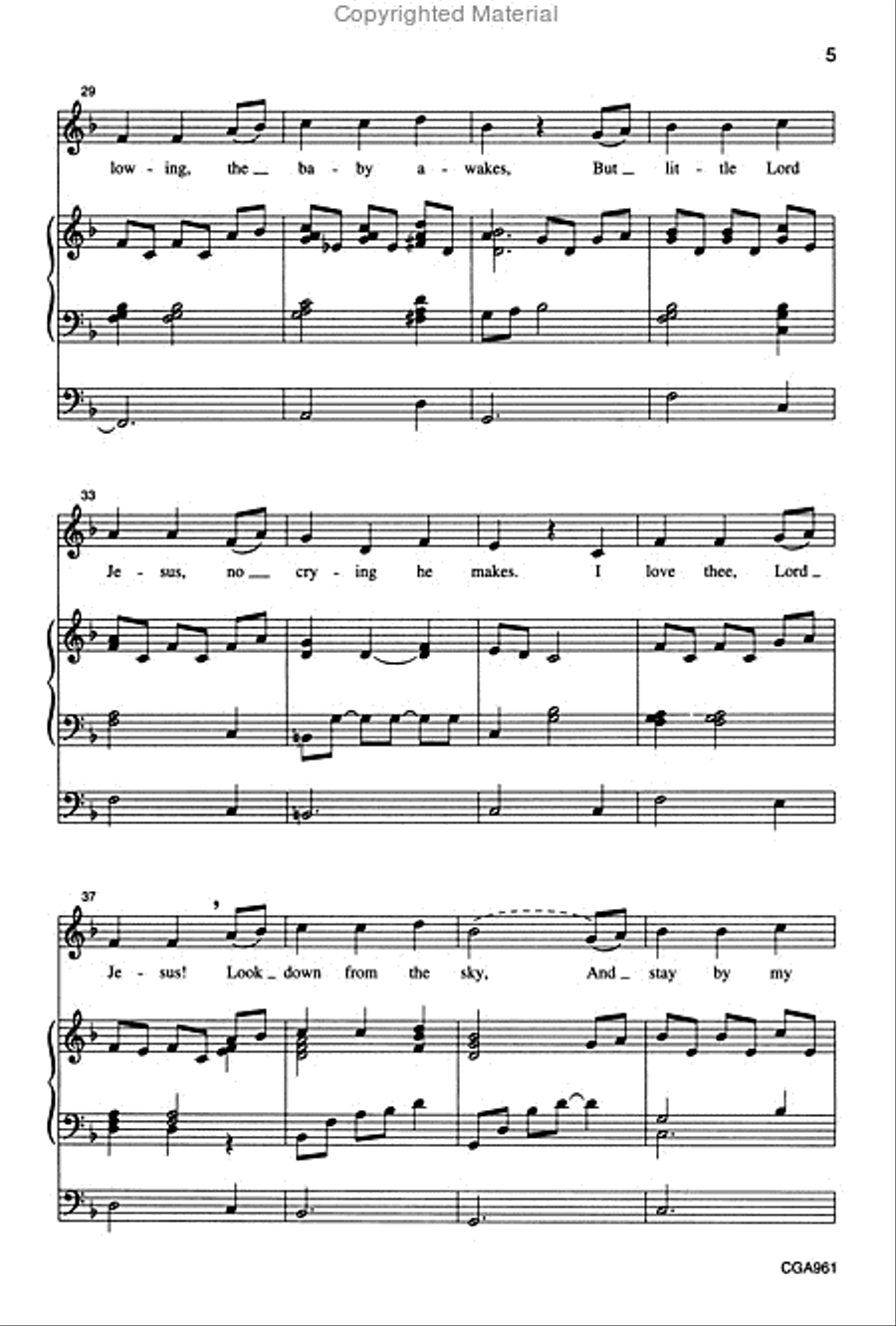 Away in a Manger Unison Away in a Manger Unison Unison Choir scores gallery preview page 5