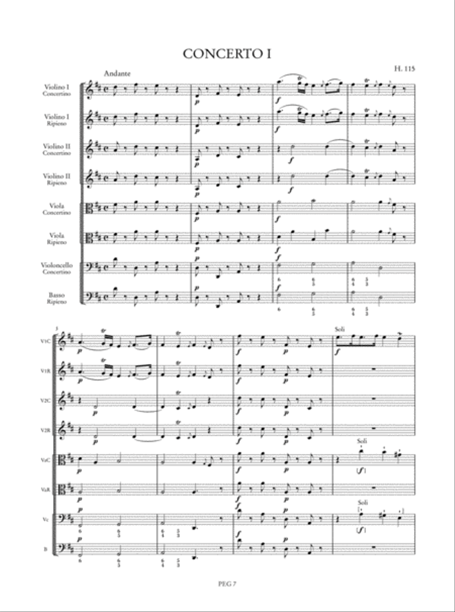 6 Concertos Op. 7 (H. 115-120) Orchestra scores gallery preview page 2