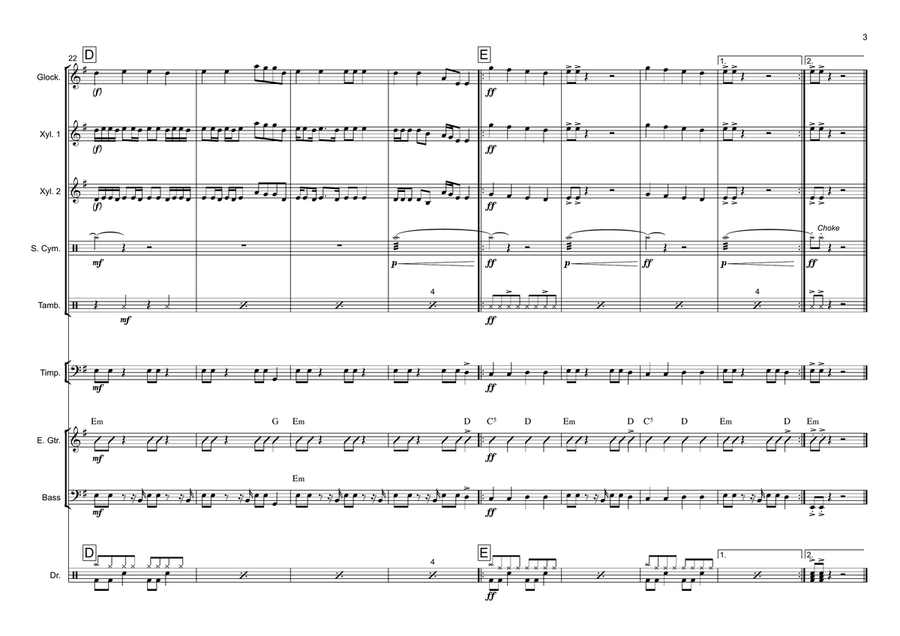 We Will Rock You Percussion Ensemble scores gallery preview page 3