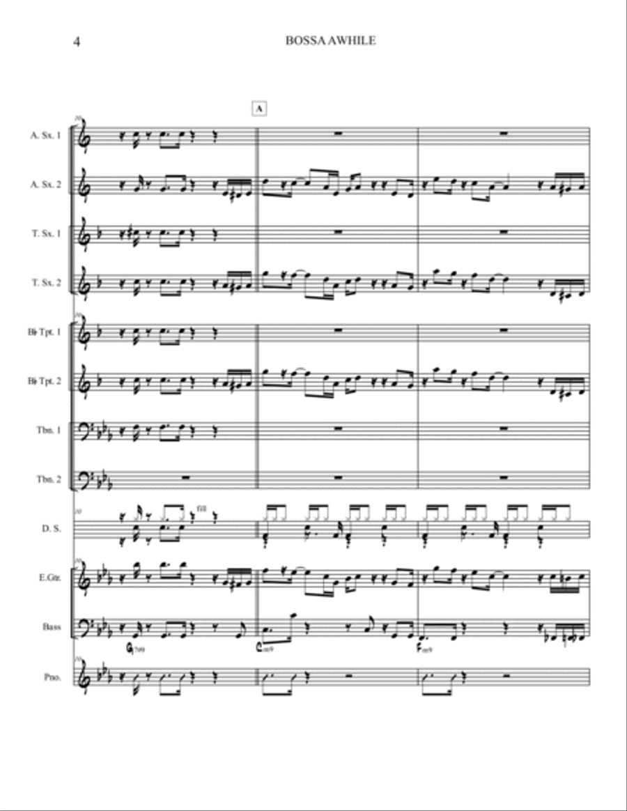 Bossa Awhile Jazz Ensemble scores gallery preview page 5